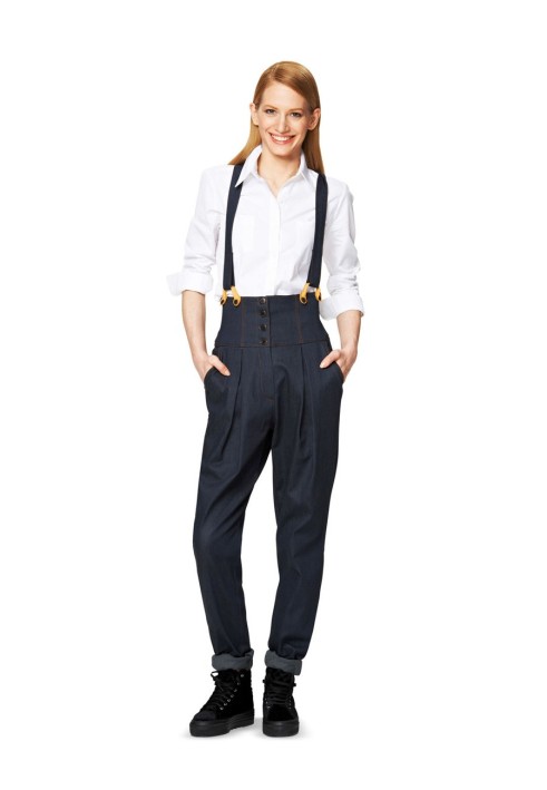 Pattern Denim pants with suspenders (Burda 2/2014, pattern number 6856 B)