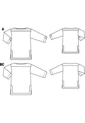 Выкройка Туника шелковая с контрастными планками (Burda 2/2012, № выкройки 108 A)