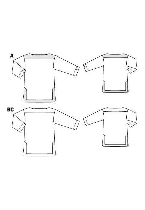 Выкройка Туника шелковая с контрастными планками (Burda 2/2012, № выкройки 108 A)