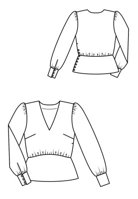 Выкройка Блузка с привязанными по окатам рукавами (Burda 8/2019, № выкройки 118 A)