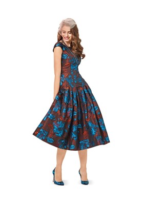 Pattern Maxi dress with full skirt (Burda 2/2016, pattern number 6584 A)