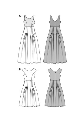 Выкройка Платье макси с пышной юбкой (Burda 2/2016, № выкройки 6584 A)