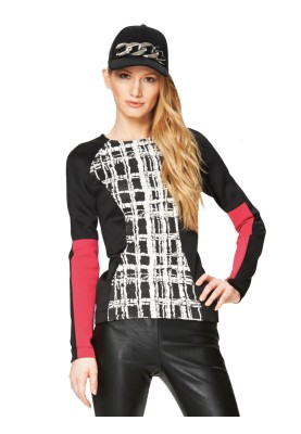 Pattern Sports-style knitted pullover (Burda 2/2014, pattern number 6851 B)