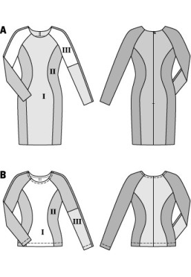 Выкройка Пуловер трикотажный в спортивном стиле (Burda 2/2014, № выкройки 6851 B)