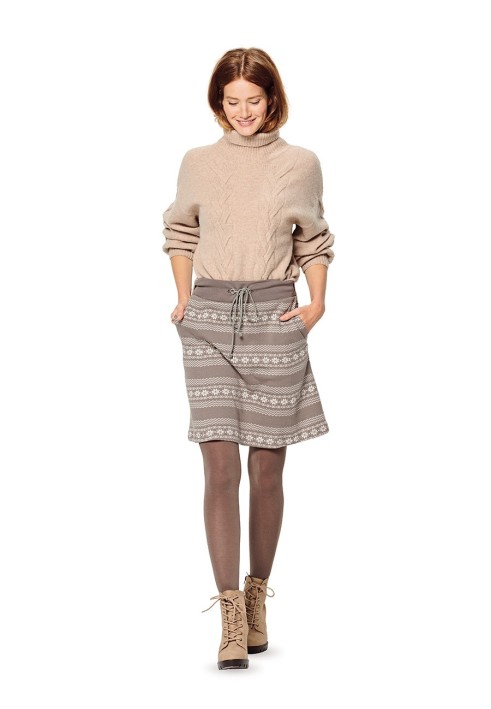 Pattern Knitted skirt with a sewn-in belt (Burda 2/2020, pattern number 6154 C)