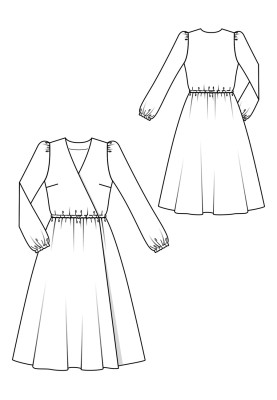 Pattern Satin dress with a scent effect (Burda 9/2020, pattern number 108)