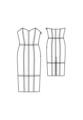 Pattern Suede bustier dress (Burda 1/2012, pattern number 125)