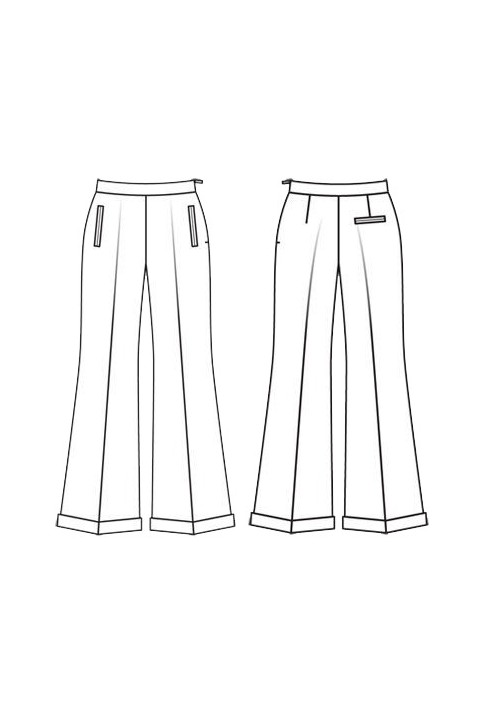 Pattern of flared marlene trousers (Burda 3/2011, pattern number 116 B)