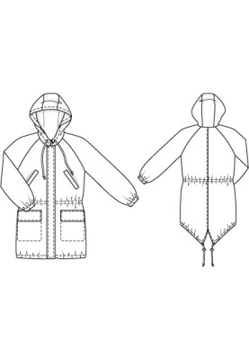 Pattern Parka with a hood made of poplin under suede (Burda 4/2011, pattern number 137)