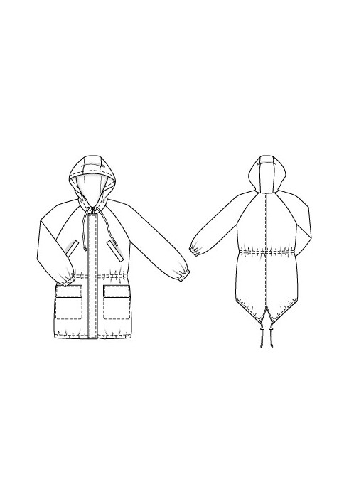 Pattern Parka with a hood made of poplin under suede (Burda 4/2011, pattern number 137)