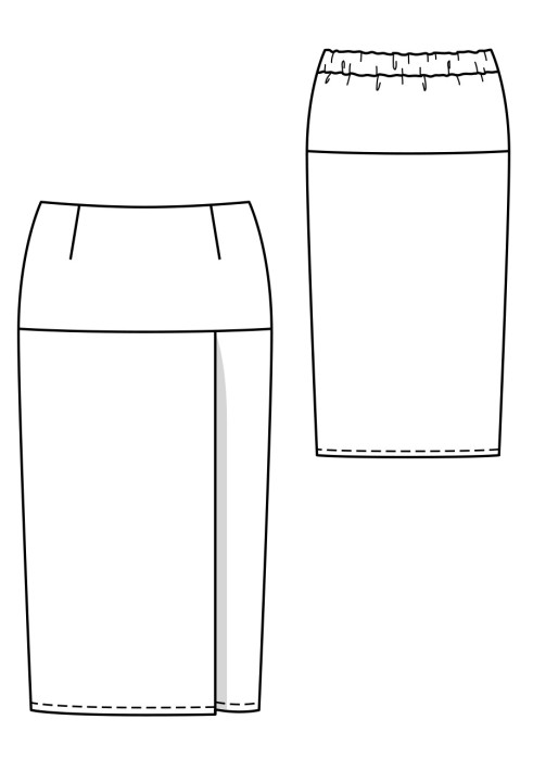 Выкройка Юбка трикотажная на широкой кокетке (Burda 8/2018, № выкройки 126)