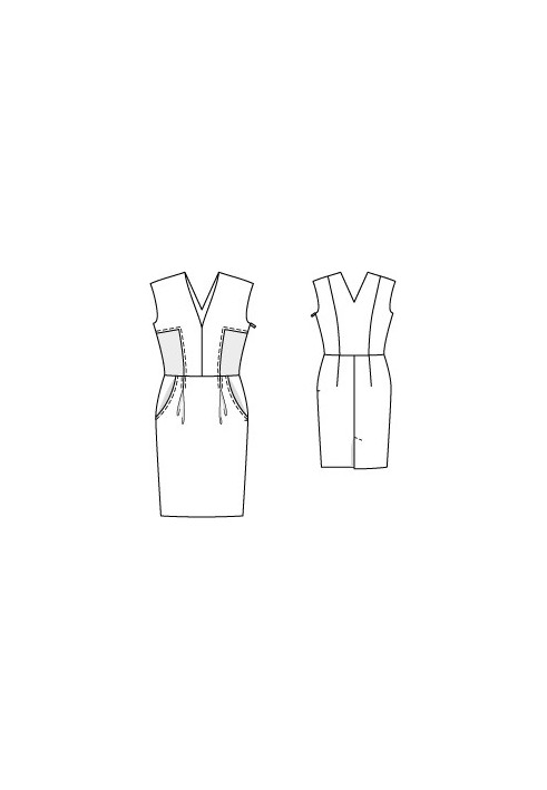 Pattern Sheath dress with V-necks (Burda 7/2011, pattern number 110)