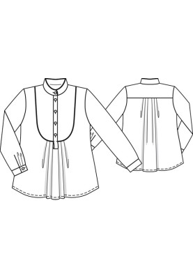 Pattern Blouse with plastron and polo fastening (Burda 1/2010, pattern number 133)