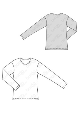 Pattern Simple cut pullover with long sleeves (Burda 2/2018, pattern number 6367 A)