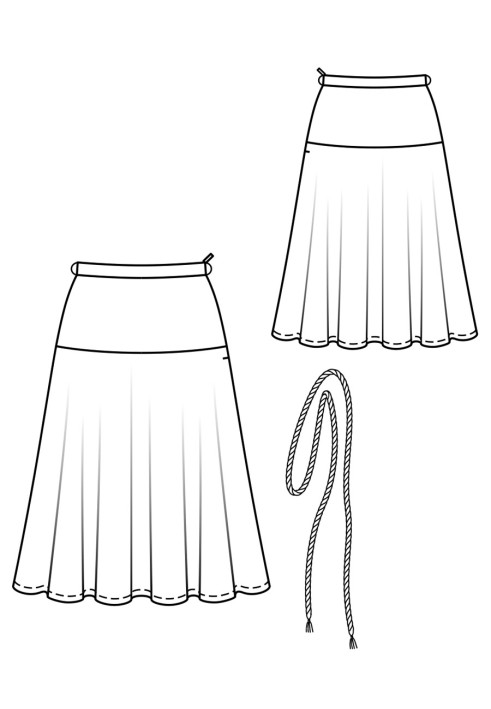 Pattern A-line skirt with a wide yoke (Burda 3/2020, pattern number 111 B)