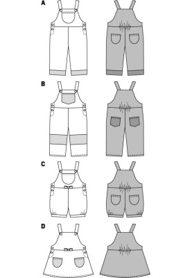 Pattern Combined denim overalls (Burda 2/2014, pattern number 9424 B)