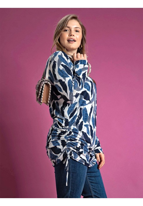 Pattern Straight-cut pullover with drawstrings in the side seams (Burda. Fashion Plus 2/2019, pattern number 404)