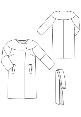 Pattern Coat of a spacious cut with a curly yoke (Burda 9/2017, pattern number 127)