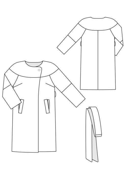 Pattern Coat of a spacious cut with a curly yoke (Burda 9/2017, pattern number 127)