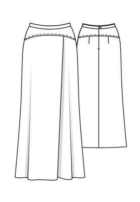 Pattern Maxi skirt on a shaped coquette (Burda 12/2015, pattern number 115 V)