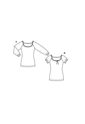 Pattern Knitted top with a wide neckline (Burda 1/2020, pattern number 6202 B)