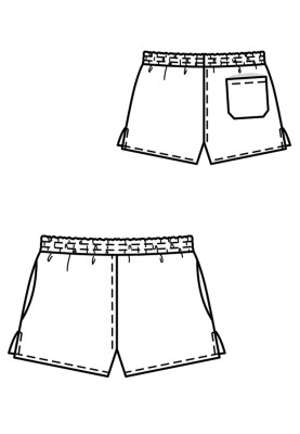 Pattern Short shorts with patch pocket (Burda 6/2019, pattern number 130 B)