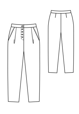 Pattern Pants with pleats at the waist (Burda 5/2019, pattern number 115)