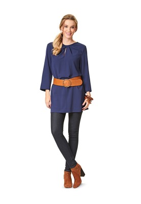 Pattern Straight-cut blouse with draperies (Burda 2/2016, pattern number 6566 A)