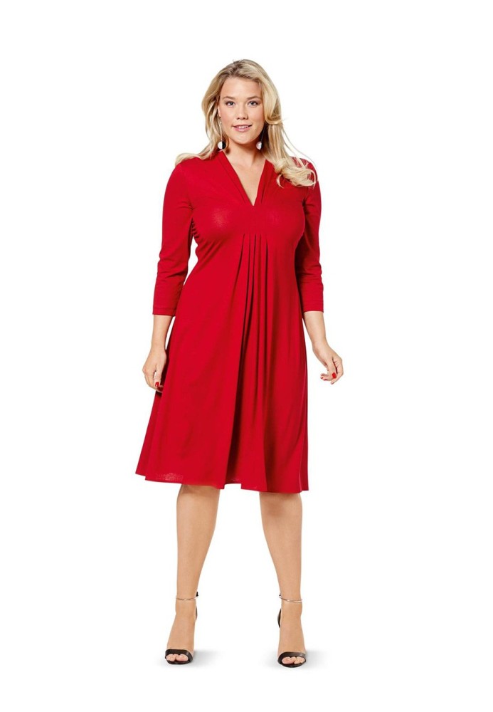 Pattern Empire-style knitted dress with pleats and draperies (Burda 2/2016, pattern number 6618 B)