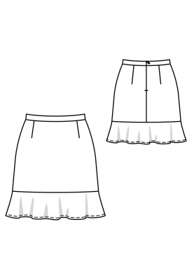 Pattern Mini skirt with a wide frill on the bottom edge (Burda 2/2020, pattern number 108)