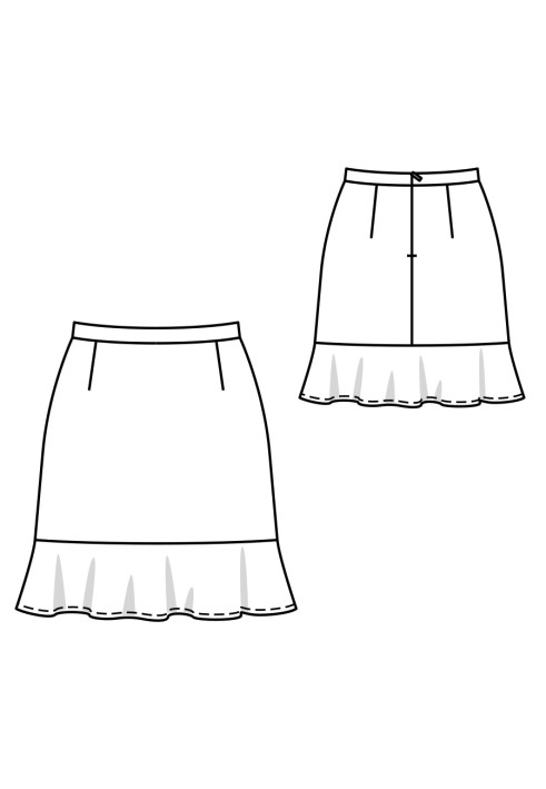 Pattern Mini skirt with a wide frill on the bottom edge (Burda 2/2020, pattern number 108)