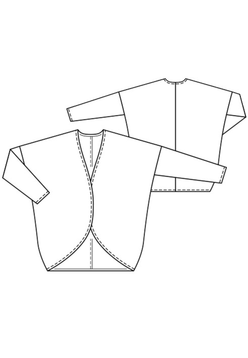 Выкройка Кардиган с приспущенными плечами (Burda. Мода Plus 1/2016, № выкройки 418)