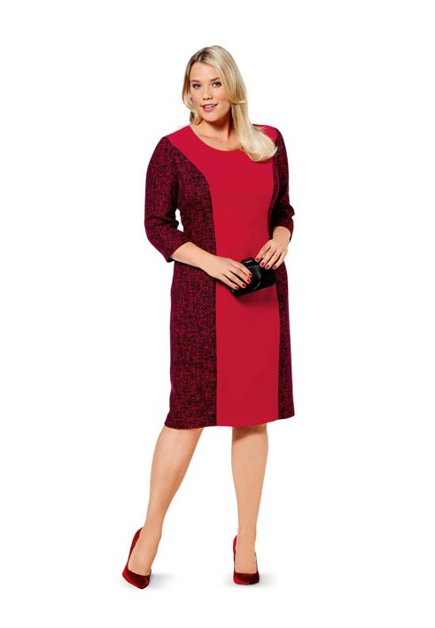 Pattern Sheath dress with combined sleeves (Burda 2/2016, pattern number 6620 C)