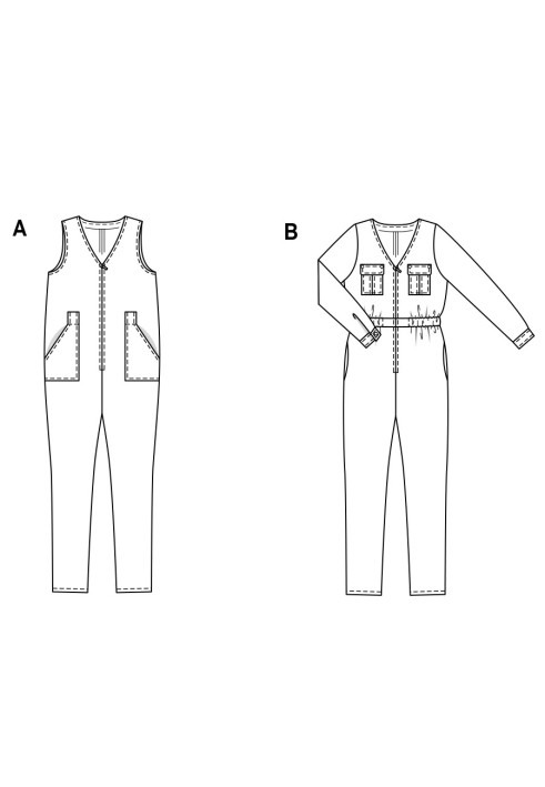 Выкройка Комбинезон с заниженным шаговым швом (Burda 2/2017, № выкройки 6482 B)