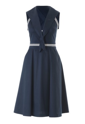 Pattern Dress with straps in a marine style (Burda 5/2018, pattern number 106)