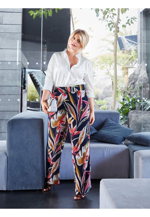 Pattern Pants of a straight cut with a wide belt (Burda 4/2019, pattern number 126 A)