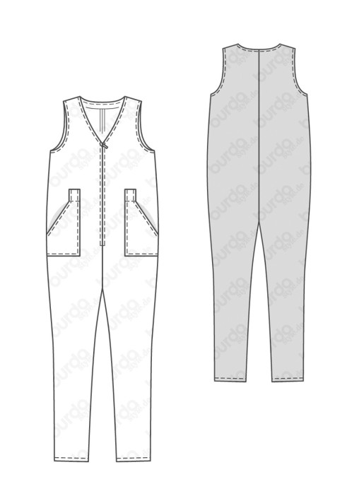 Pattern One-piece overalls (Burda 2/2017, pattern number 6482 A)