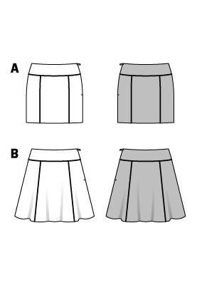 Выкройка Юбка расклешенного кроя на широкой кокетке (Burda 1/2014, № выкройки 6928 B)
