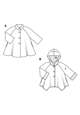 Выкройка Пальто трикотажное А-силуэта с воротником-стойкой (Burda 2/2017, № выкройки 9353 A)