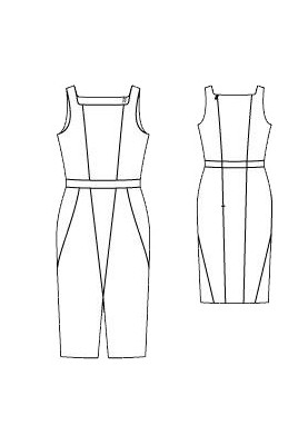 Pattern Sheath dress cut off at the waist (Burda 8/2015, pattern number 122 A)