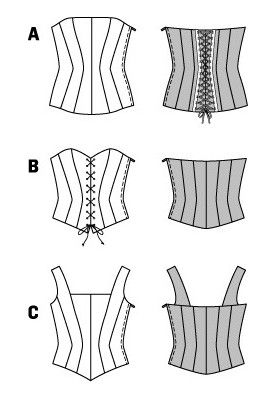 Pattern Corsage-bustier with decorative lacing on the back (Burda 2/2015, pattern number 6709 A)