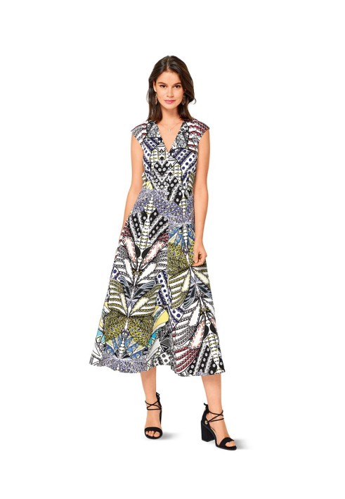 Pattern A cut-off dress with a lowered shoulder line (Burda 1/2017, pattern number 6497 A)