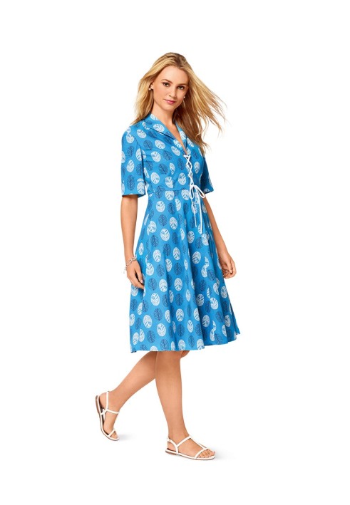 Pattern A cut-off dress with a lowered shoulder line (Burda 1/2017, pattern number 6497 A)