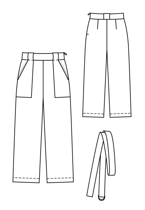 Выкройка Брюки прямого кроя с большими карманами (Burda 3/2019, № выкройки 102 B)