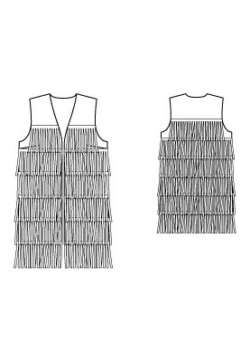 Pattern Suede vest with a cascade of fringes (Burda 2/2010, pattern number 123)