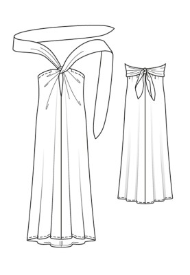 Bandeau dress pattern (Burda 11/2015, pattern number 110 C)