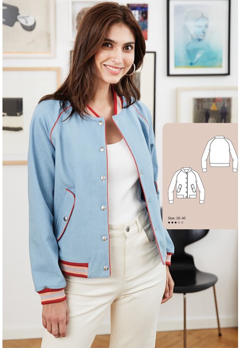 Pattern Bomber jacket with raglan sleeves (I love to sew 1/2019, pattern number 105)