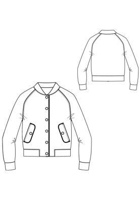 Pattern Bomber jacket with raglan sleeves (I love to sew 1/2019, pattern number 105)