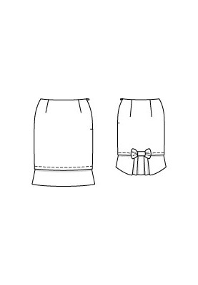 Pattern Pencil skirt with frill and bow (Burda 4/2010, pattern number 125)