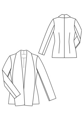 Pattern Jacket with shawl collar (Burda 11/2015, pattern number 102 C)